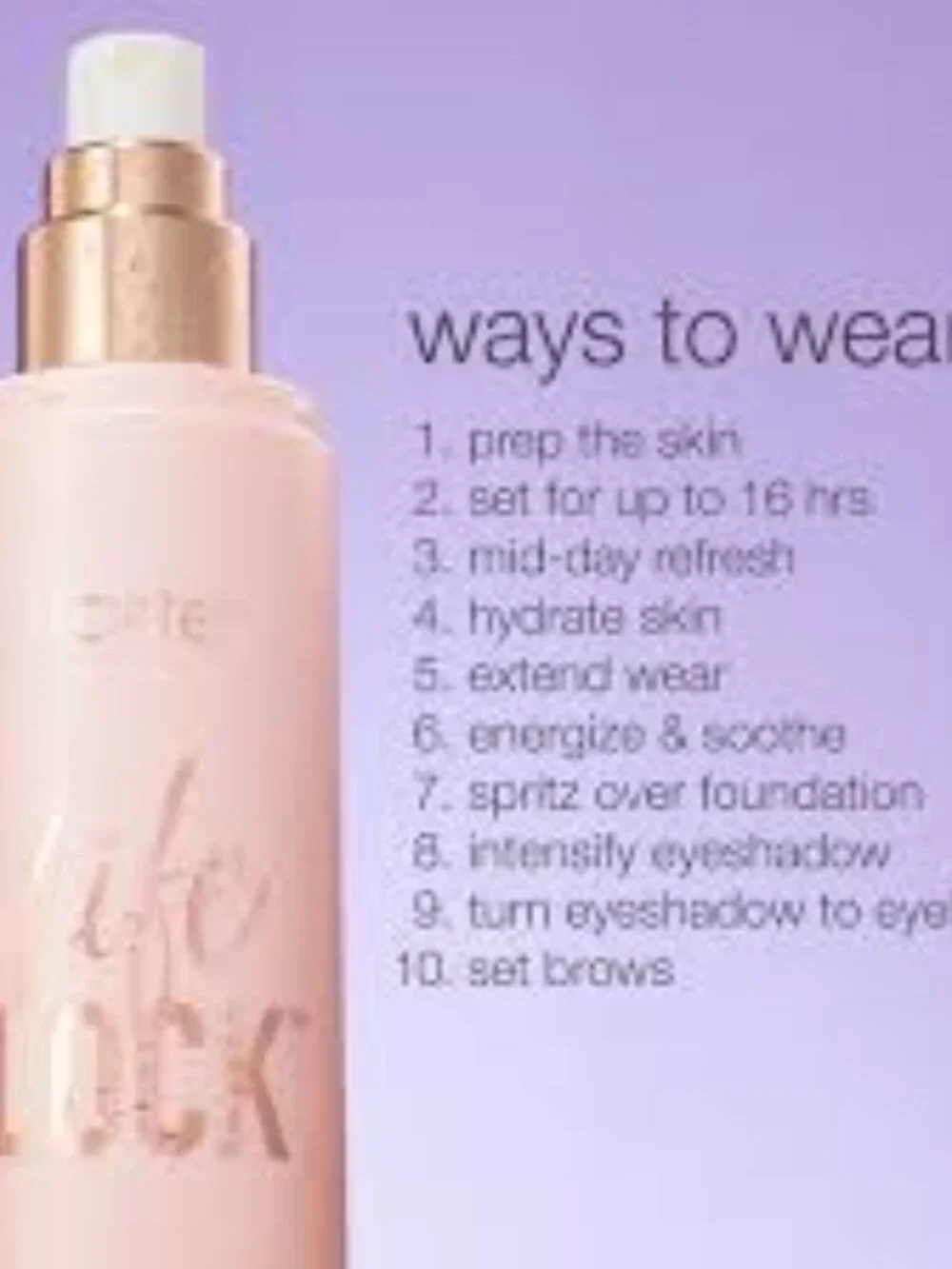 🩷💜🩷NIB tarte life lock hydrating setting spray full size - Picture 2 of 8